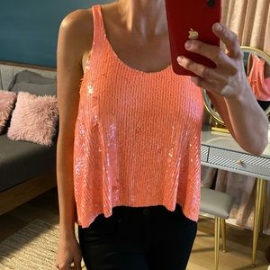 Sequin top Joe's Jeans M. Coral color